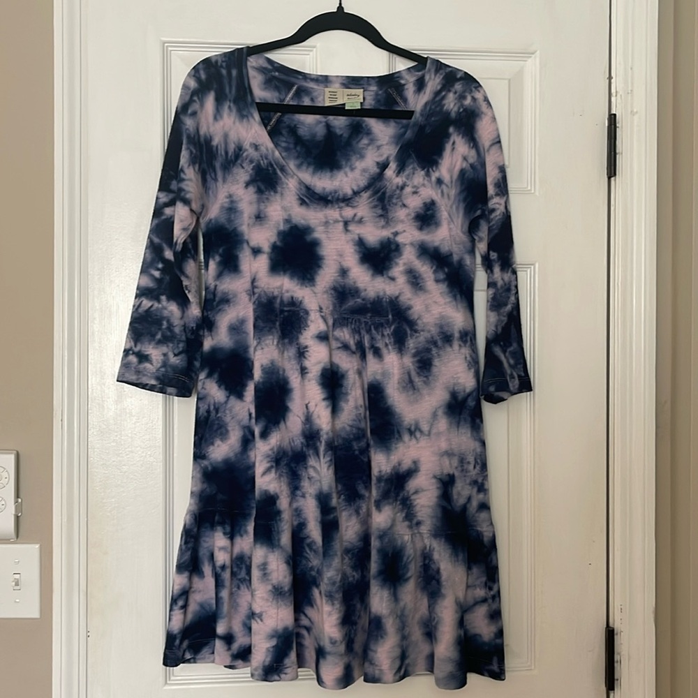 Anthropologie Pollie Tiered Tie-Dye Mini Dress - small